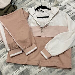 Women's Pink and White Tracksuit
